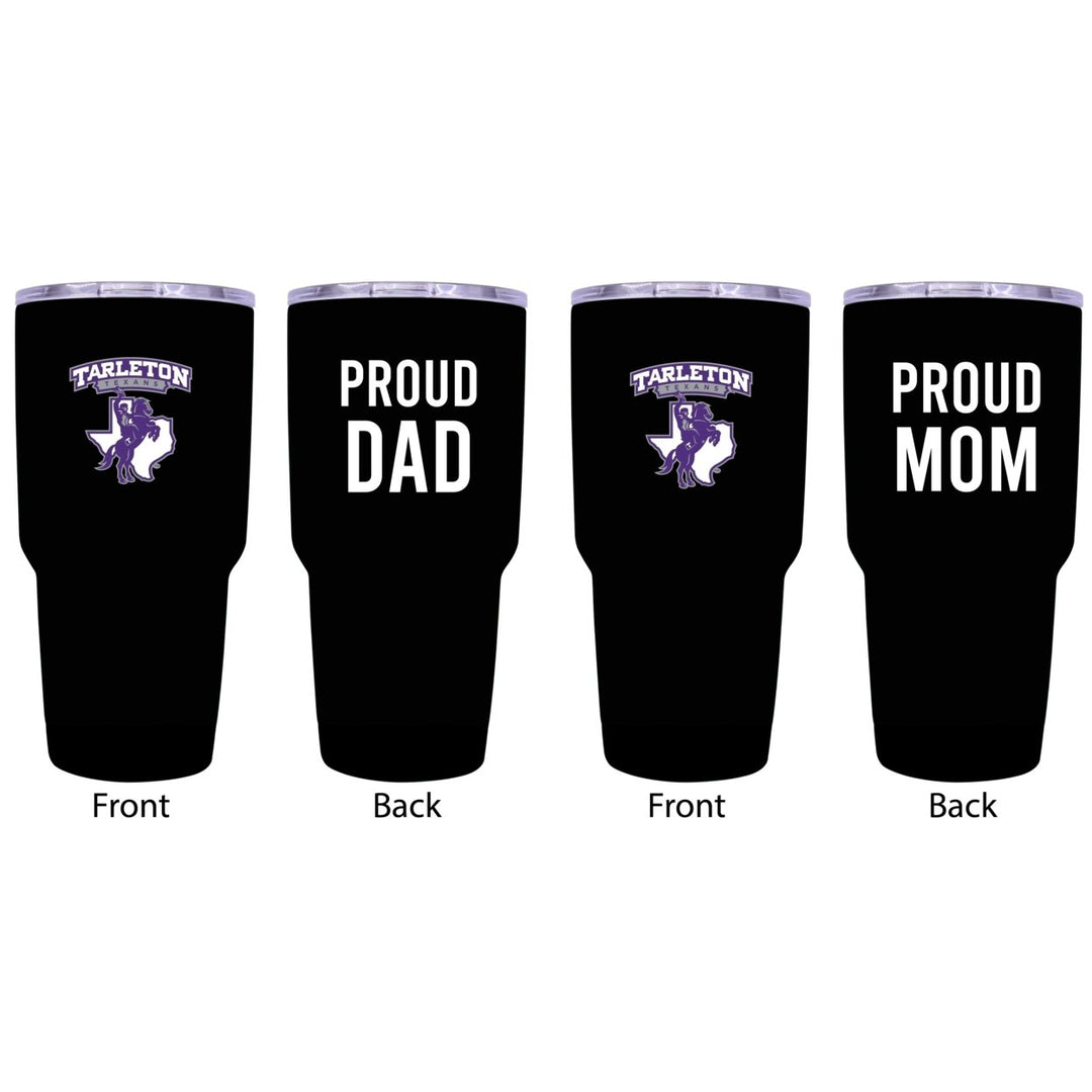 Tarleton State University Proud Parent 24 oz Insulated Tumblers Set - Black Mom and Dad Edition Image 1