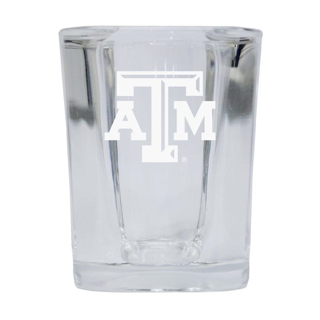 Texas AandM Aggies NCAA Collectors Edition 2oz Square Shot Glass - Laser Etched Logo Image 1