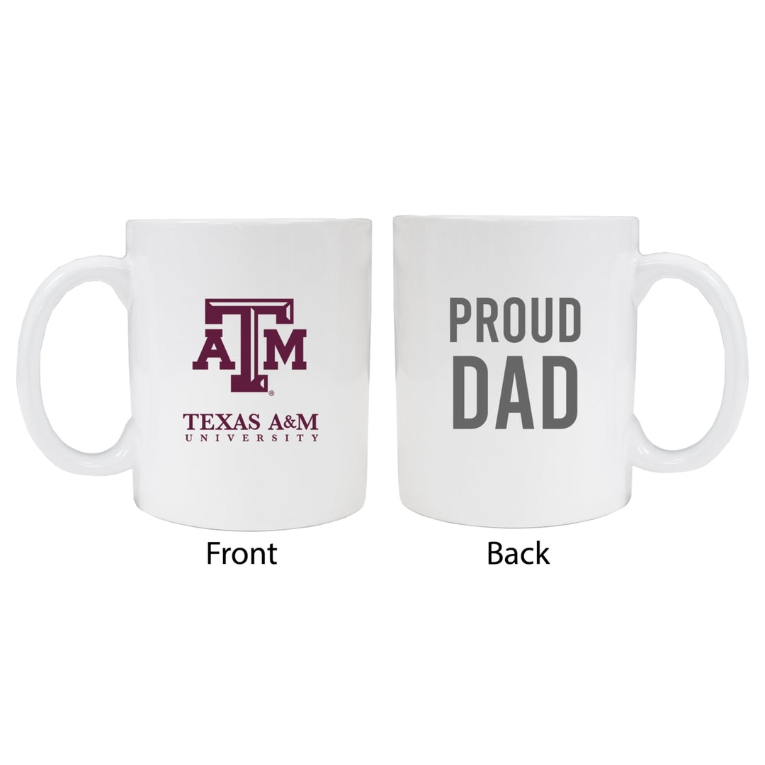 Texas AandM Aggies Proud Dad Ceramic Coffee Mug - White Image 1