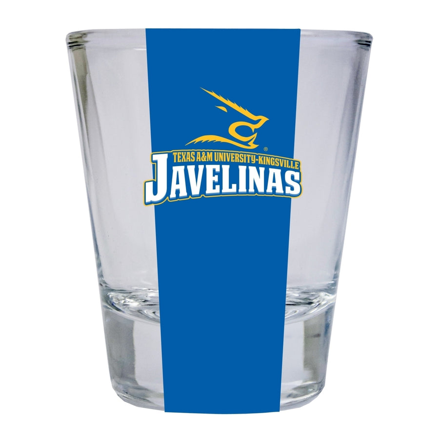 Texas AandM Kingsville Javelinas NCAA Legacy Edition 2oz Round Base Shot Glass Clear Image 1