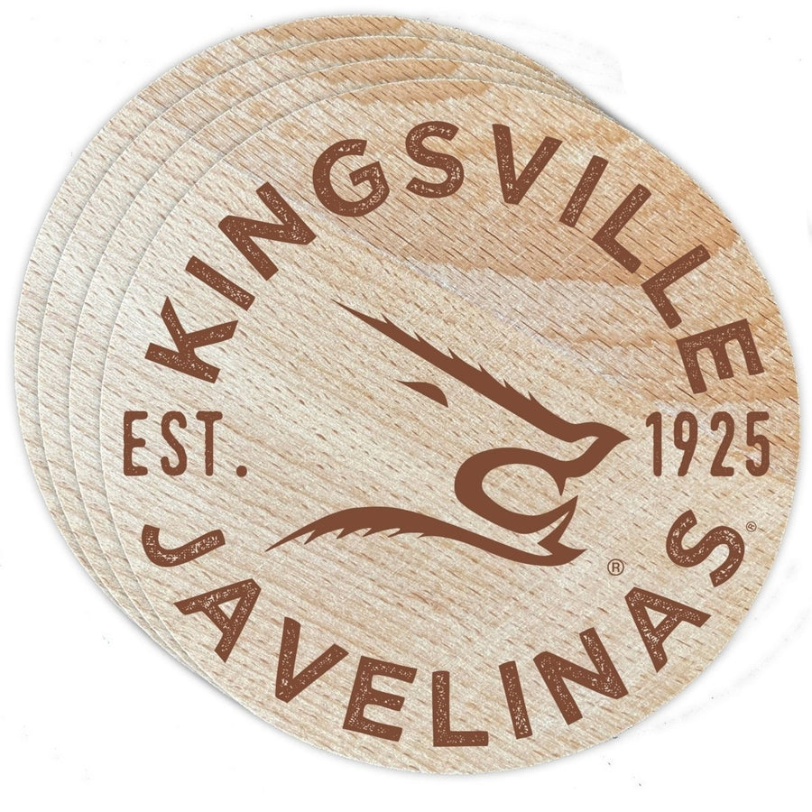 Texas AandM Kingsville Javelinas Officially Licensed Wood Coasters (4-Pack) - Laser EngravedNever Fade Design Image 1