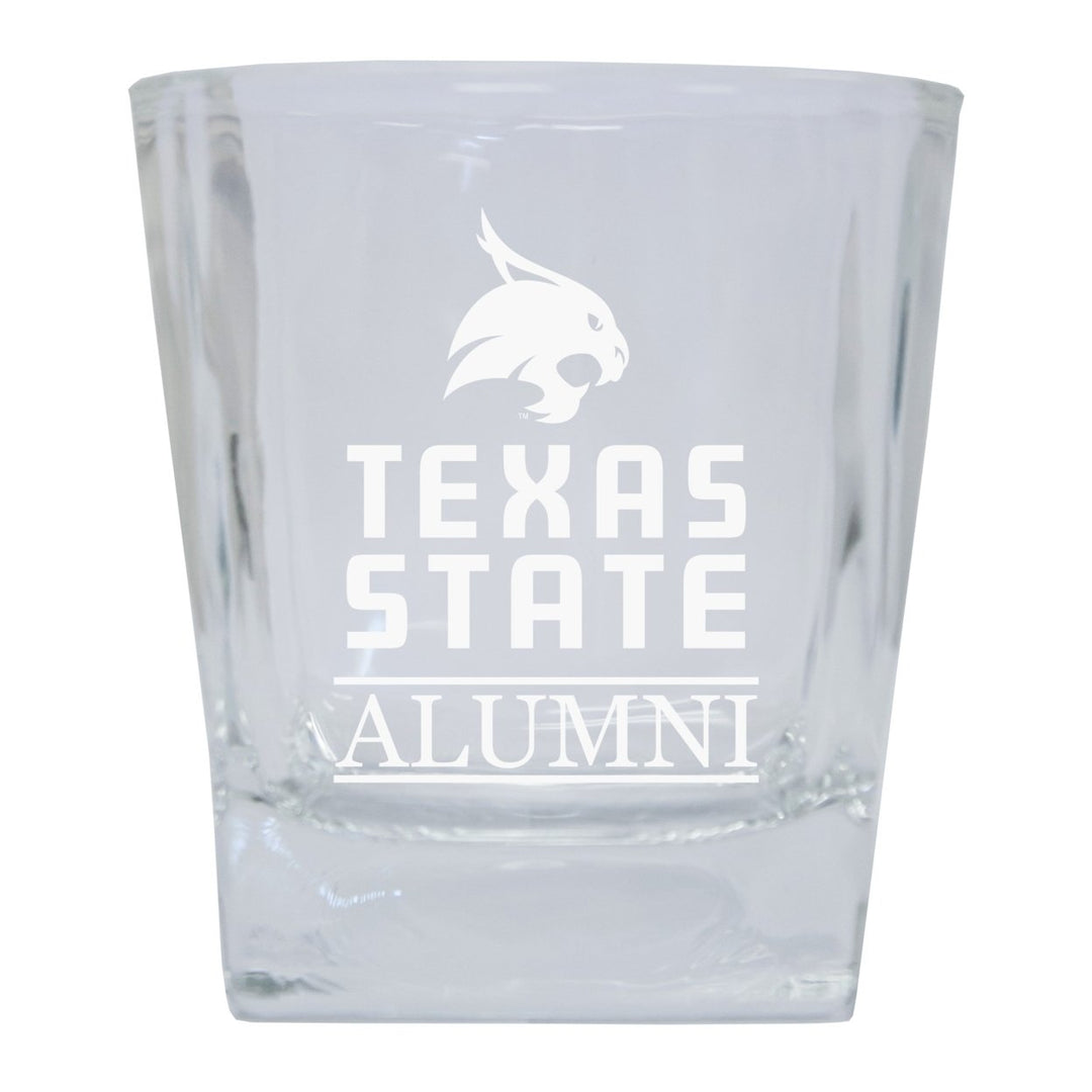 Texas State Bobcats 8 oz Etched Alumni Glass Tumbler 2-Pack Image 1