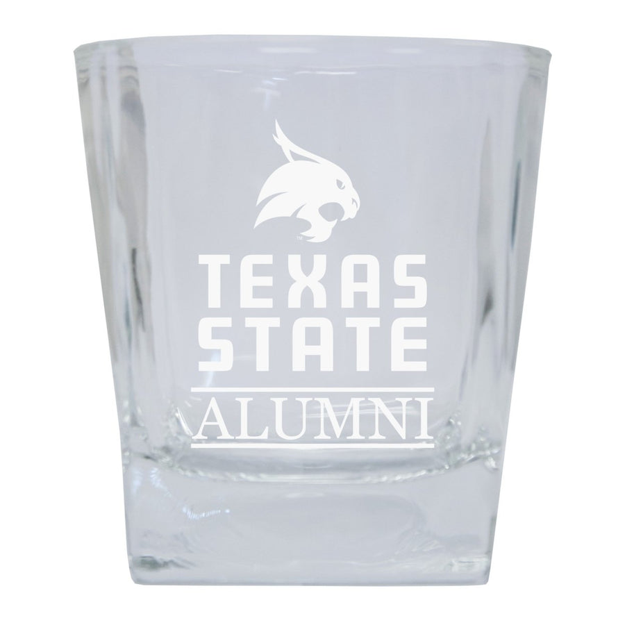 Texas State Bobcats 8 oz Etched Alumni Glass Tumbler 2-Pack Image 1