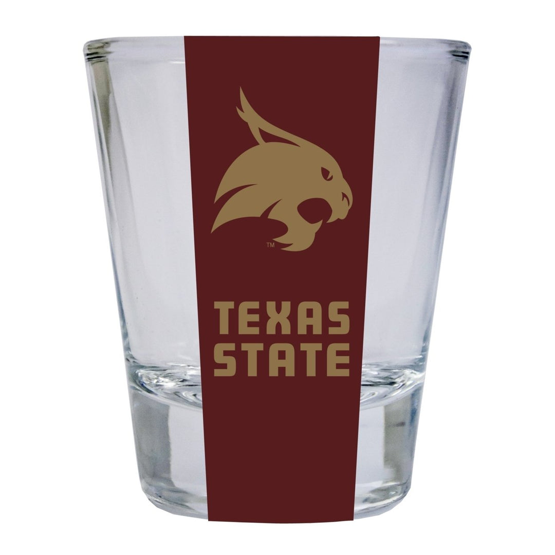 Texas State Bobcats NCAA Legacy Edition 2oz Round Base Shot Glass Clear Image 1