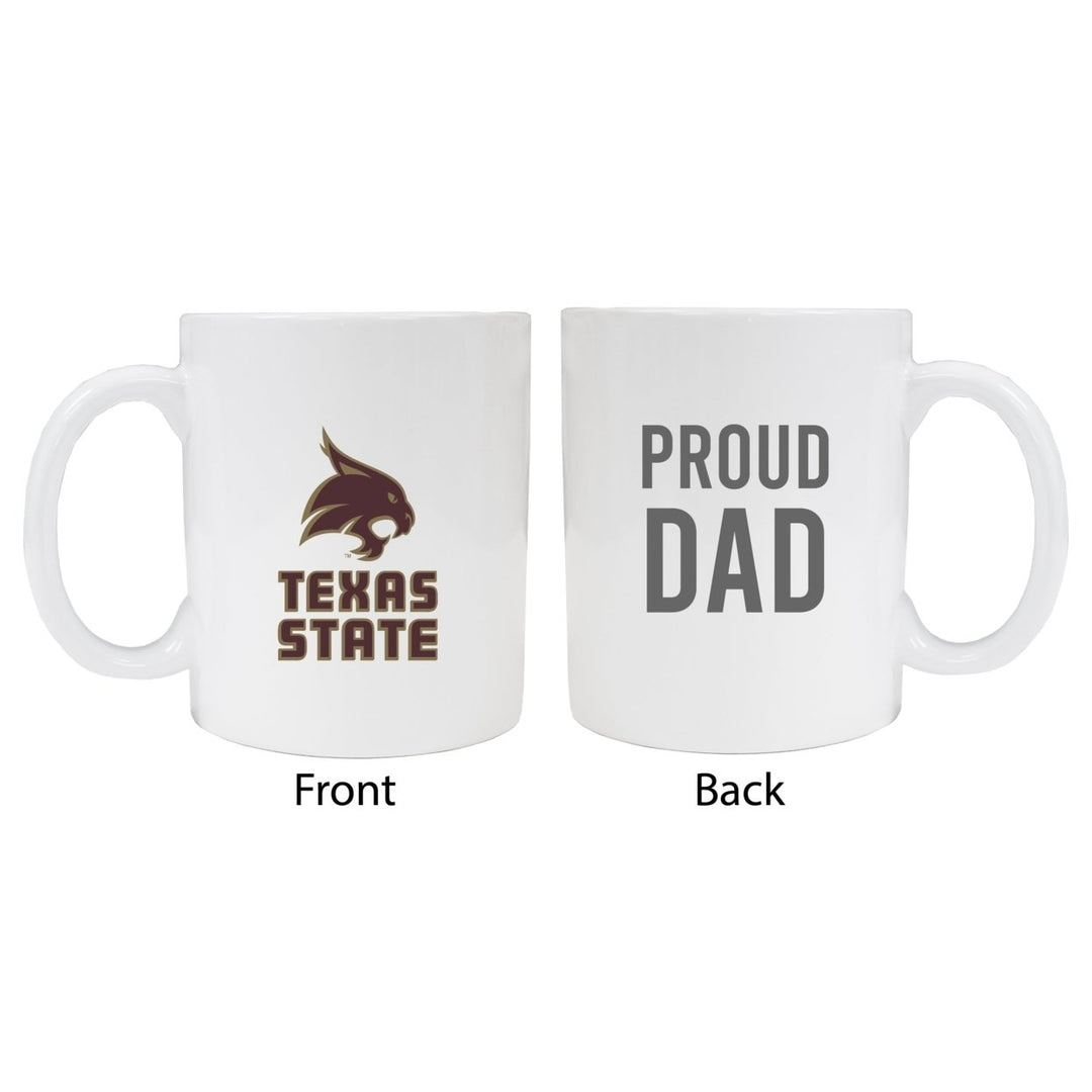 Texas State Bobcats Proud Dad Ceramic Coffee Mug - White Image 1