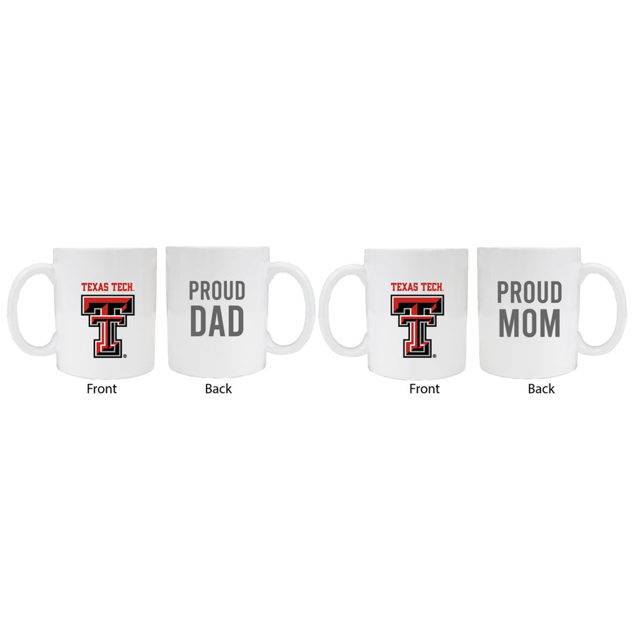 Texas Tech Red Raiders Proud Mom And Dad White Ceramic Coffee Mug 2 pack (White) Image 1