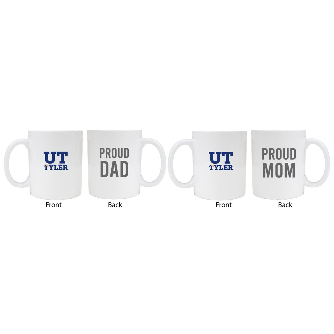 The University of Texas at Tyler Proud Mom And Dad White Ceramic Coffee Mug 2 pack (White). Image 1