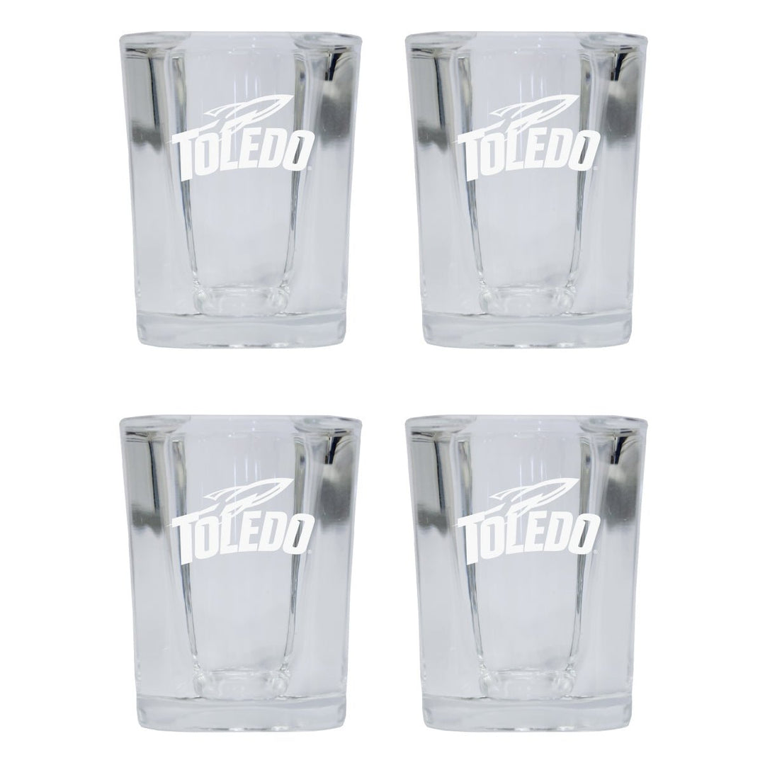 Toledo Rockets NCAA Collectors Edition 2oz Square Shot Glass - Laser Etched Logo 4-Pack Image 1