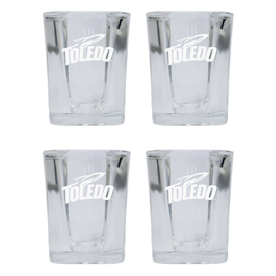 Toledo Rockets NCAA Collectors Edition 2oz Square Shot Glass - Laser Etched Logo 4-Pack Image 1