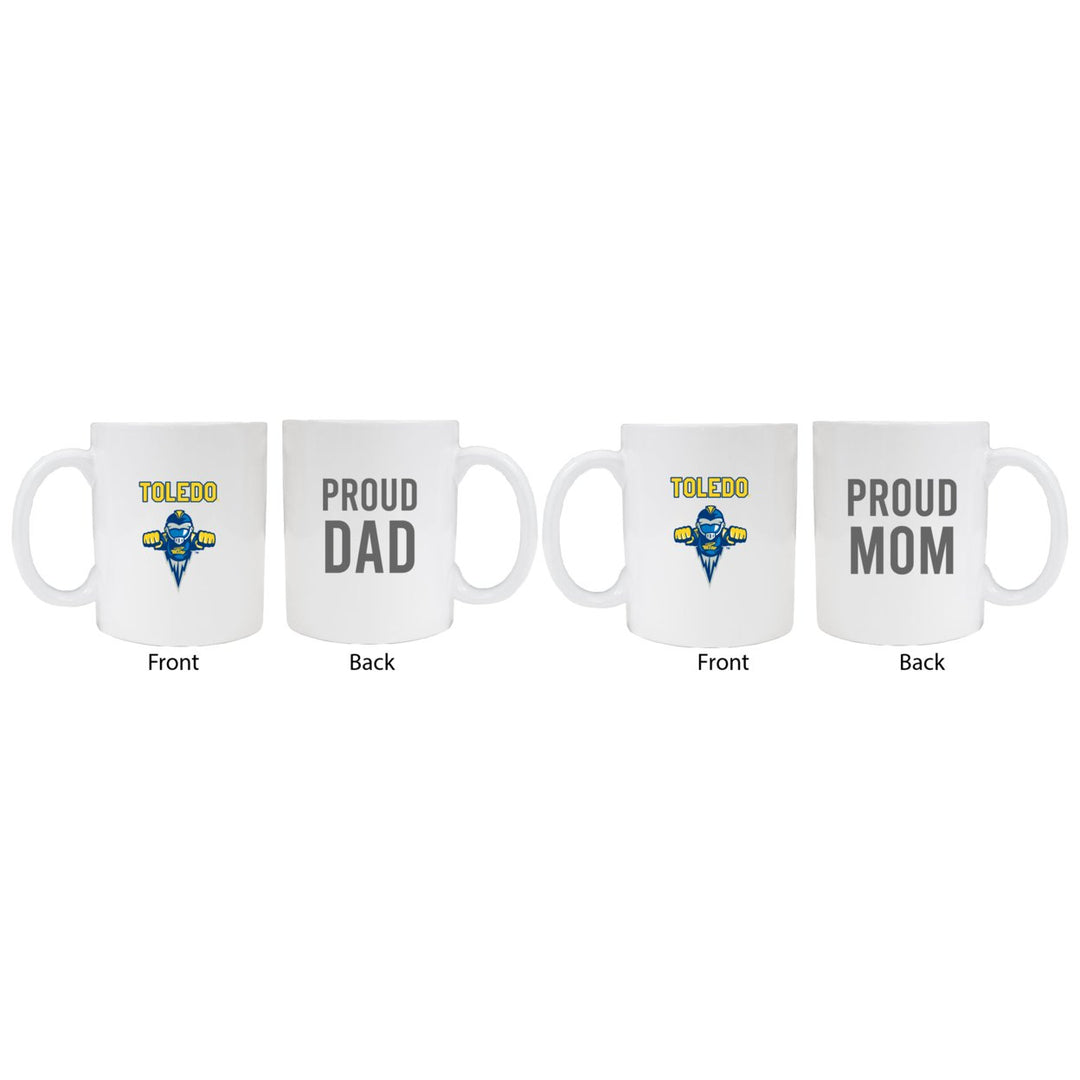 Toledo Rockets Proud Mom And Dad White Ceramic Coffee Mug 2 pack (White) Image 1