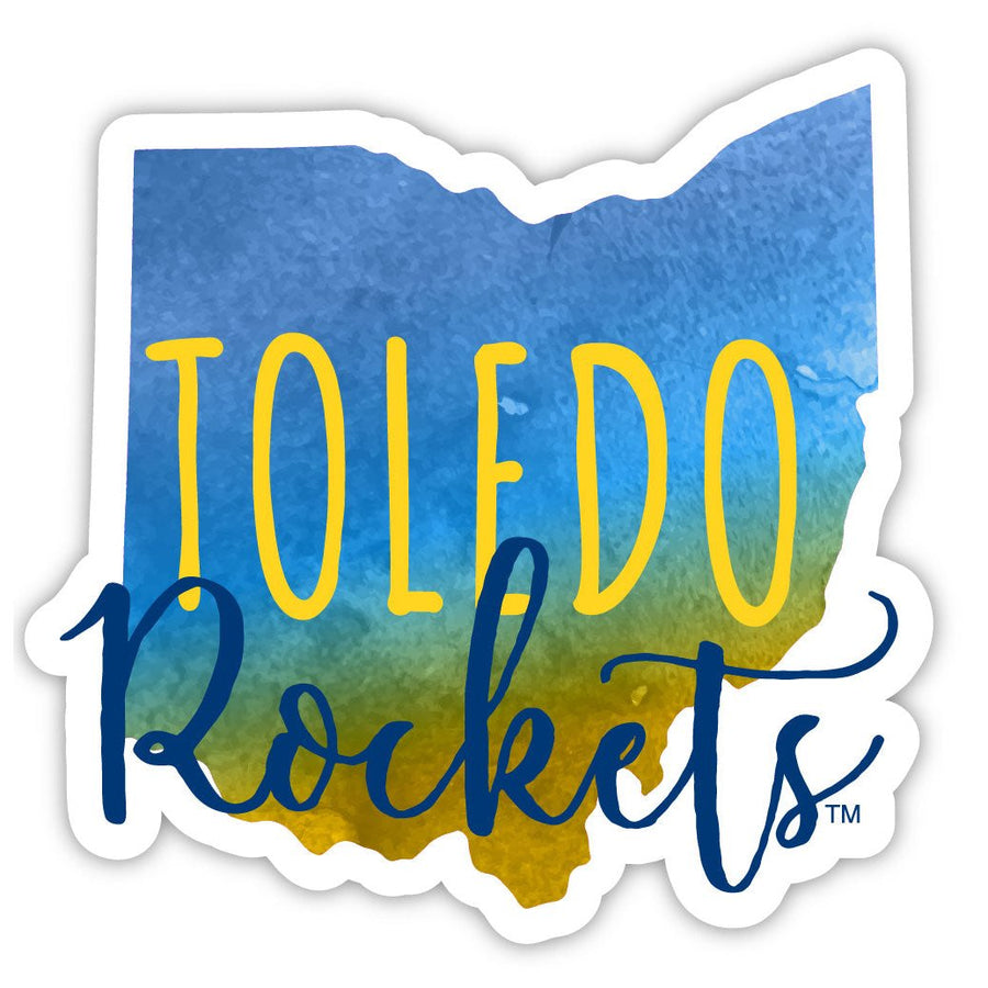 Toledo Rockets 2-Inch on one of its sides Watercolor Design NCAA Durable School Spirit Vinyl Decal Sticker Image 1