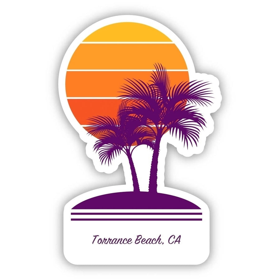 Torrance Beach California Souvenir 4 Inch Vinyl Decal Sticker Palm design Image 1