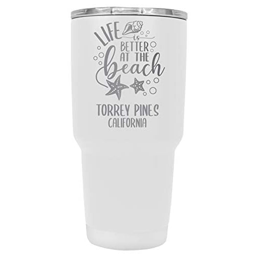 Torrey Pines California Souvenir Laser Engraved 24 Oz Insulated Stainless Steel Tumbler White Image 1