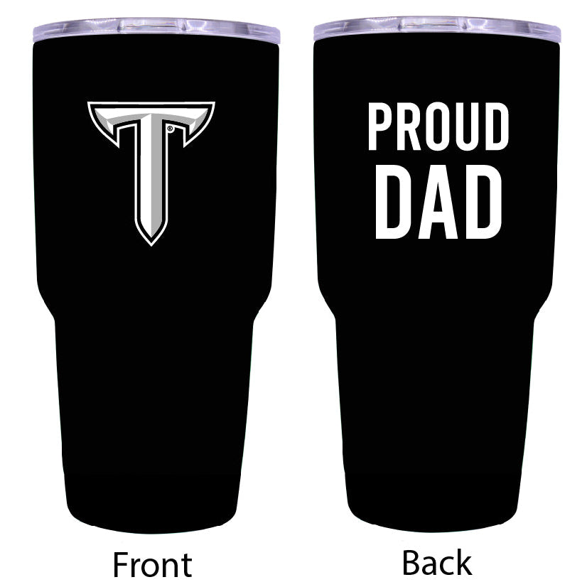 Troy University Proud Dad 24 oz Insulated Stainless Steel Tumbler Black Image 1