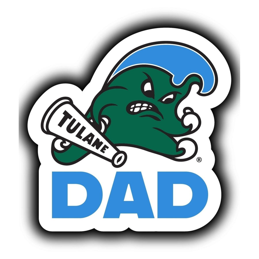 Tulane University Green Wave 4-Inch Proud Dad NCAA - Durable School Spirit Vinyl Decal Perfect Image 1