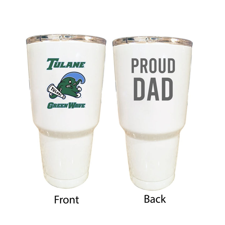 Tulane University Green Wave Proud Dad 24 oz Insulated Stainless Steel Tumblers Choose Your Color. Image 1