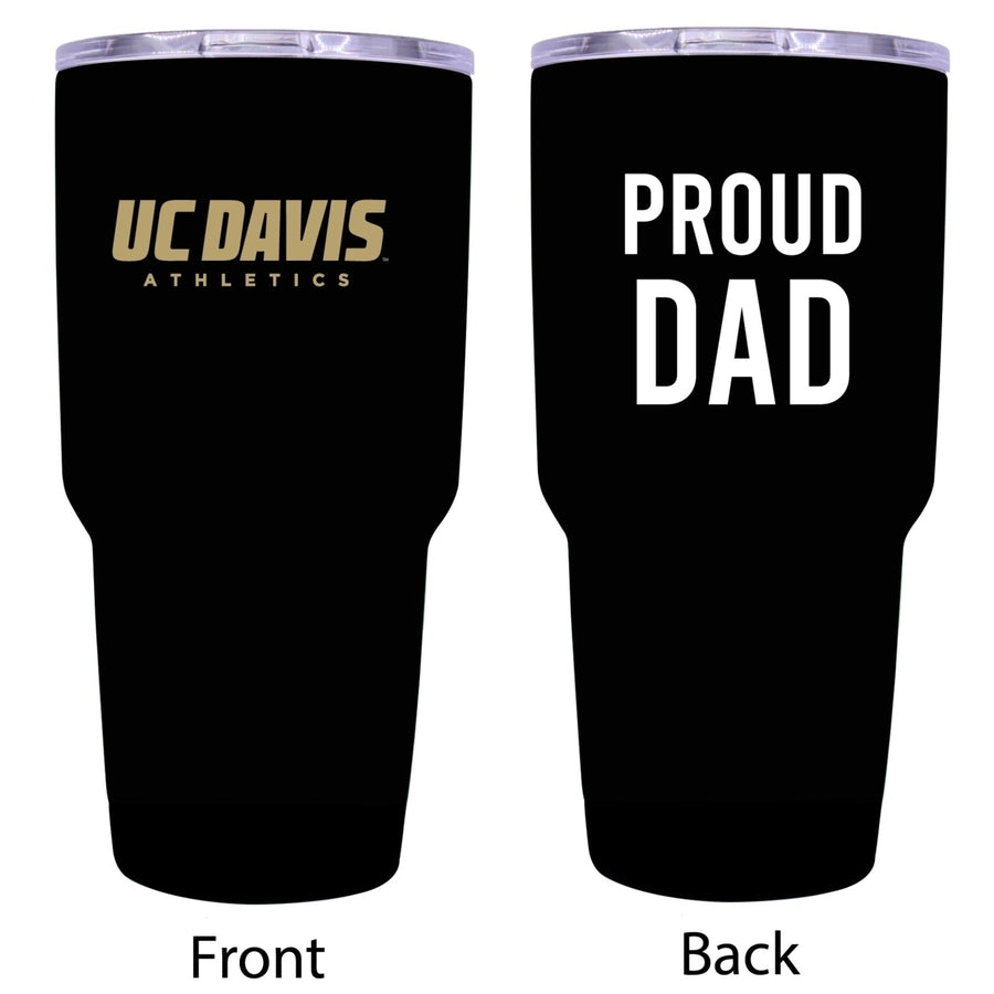 UC Davis Aggies Proud Dad 24 oz Insulated Stainless Steel Tumblers Choose Your Color. Image 1