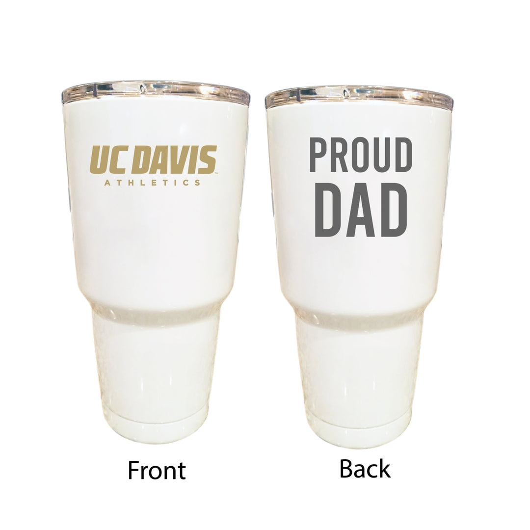 UC Davis Aggies Proud Dad 24 oz Insulated Stainless Steel Tumblers Choose Your Color. Image 2