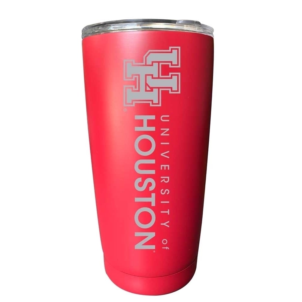 University of Houston NCAA Laser-Engraved Tumbler - 16oz Stainless Steel Insulated Mug Choose Your Color Image 2