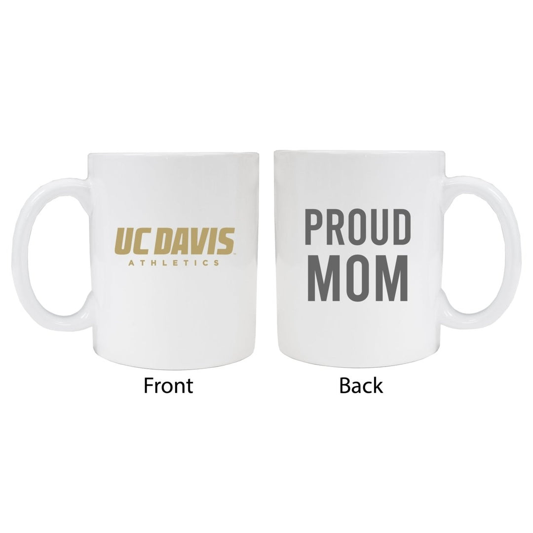 UC Davis Aggies Proud Mom Ceramic Coffee Mug - White Image 1