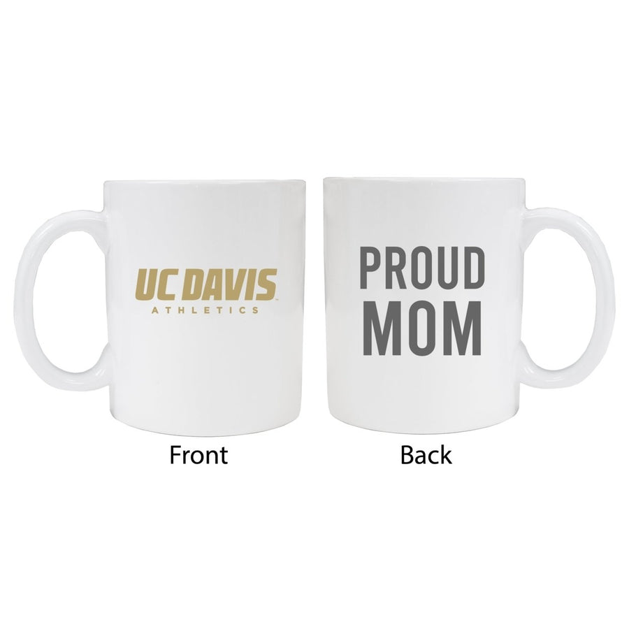 UC Davis Aggies Proud Mom Ceramic Coffee Mug - White Image 1