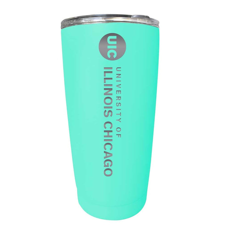 University of Illinois at Chicago NCAA Laser-Engraved Tumbler - 16oz Stainless Steel Insulated Mug Choose Your Color Image 3