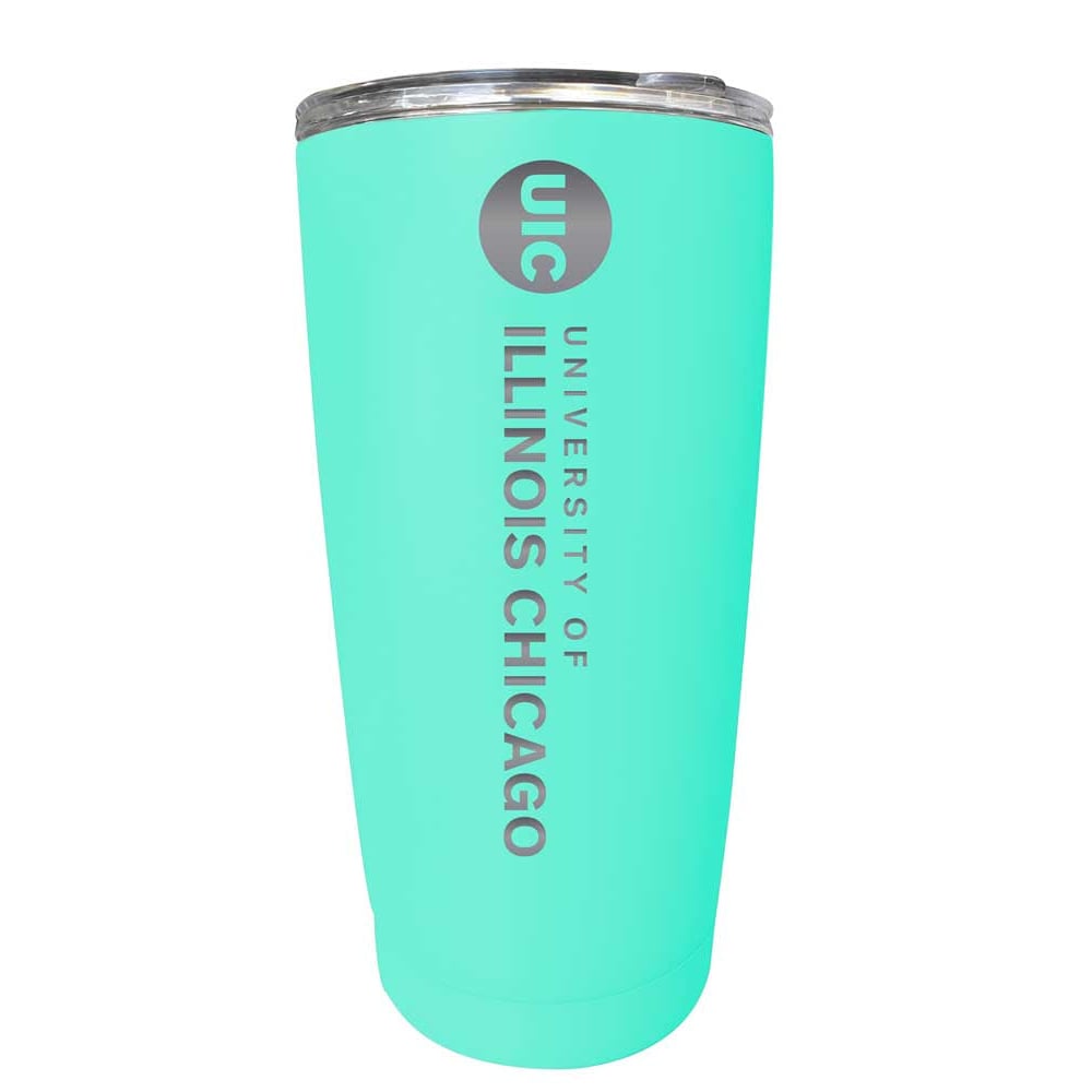 University of Illinois at Chicago NCAA Laser-Engraved Tumbler - 16oz Stainless Steel Insulated Mug Choose Your Color Image 1