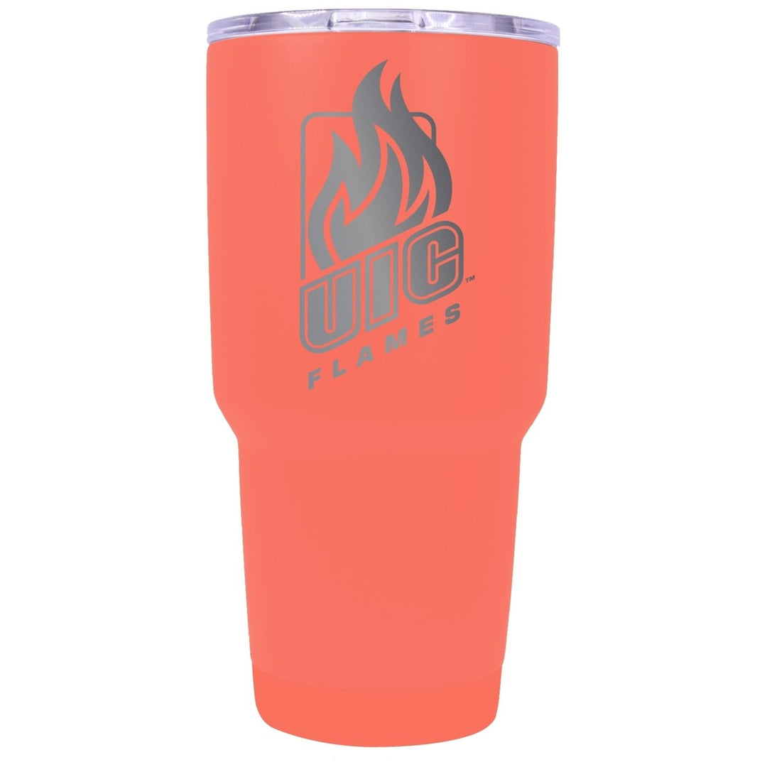 University of Illinois at Chicago 24 oz Laser Engraved Stainless Steel Insulated Tumbler - Choose Your Color. Image 1