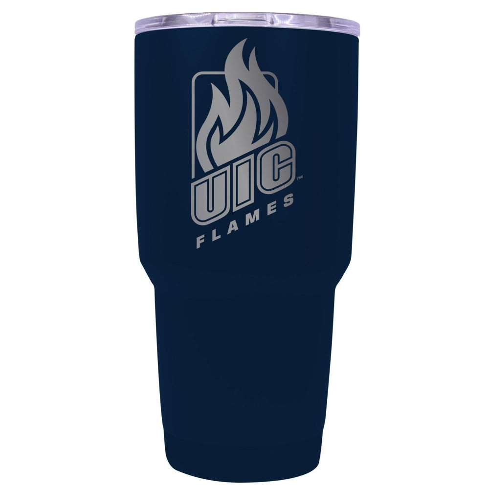 University of Illinois at Chicago 24 oz Laser Engraved Stainless Steel Insulated Tumbler - Choose Your Color. Image 2