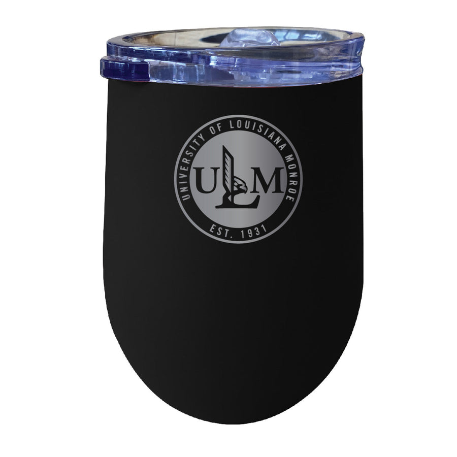 University of Louisiana Monroe 12 oz Etched Insulated Wine Stainless Steel Tumbler - Choose Your Color Image 1