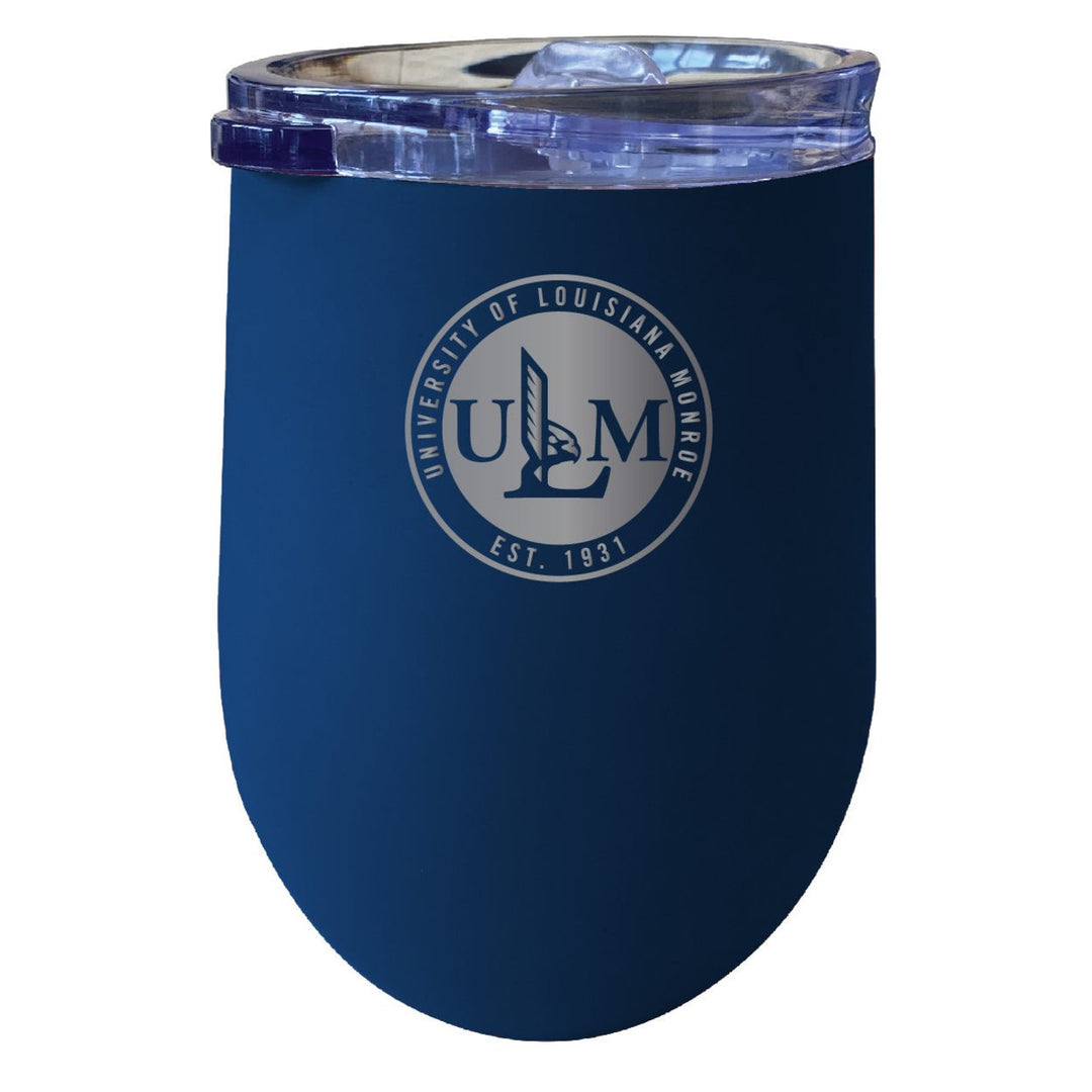 University of Louisiana Monroe NCAA Laser-Etched Wine Tumbler - 12oz Stainless Steel Insulated Cup Image 1