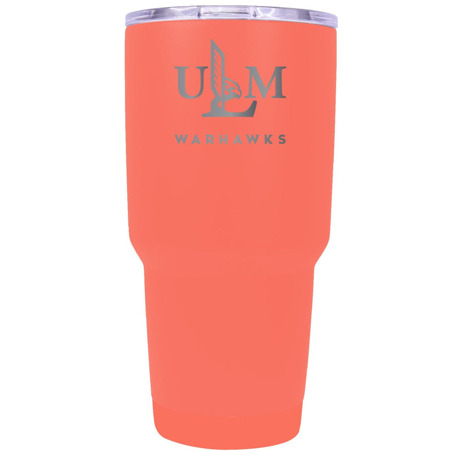 University of Louisiana Monroe 24 oz Laser Engraved Stainless Steel Insulated Tumbler - Choose Your Color. Image 1