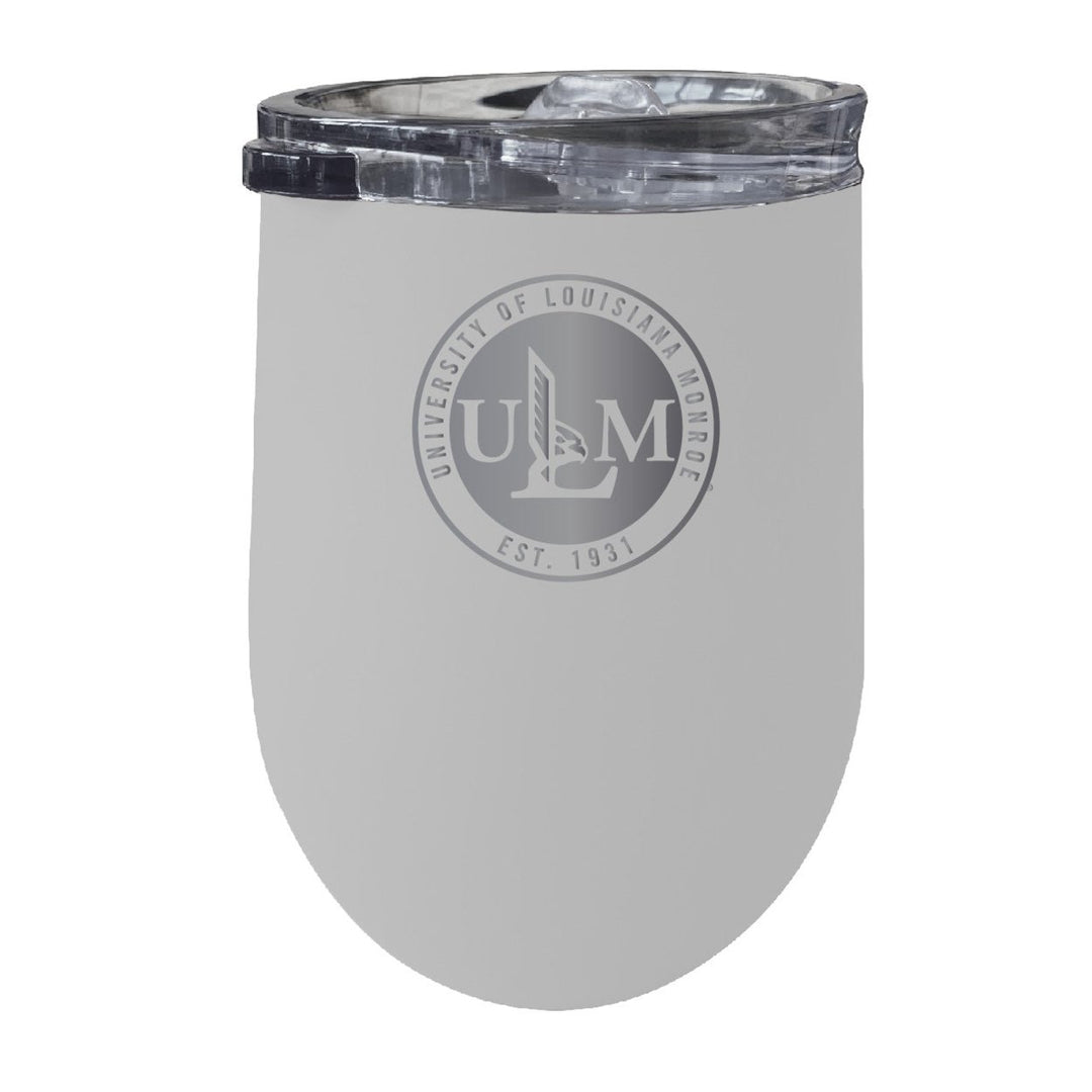 University of Louisiana Monroe NCAA Laser-Etched Wine Tumbler - 12oz Stainless Steel Insulated Cup Image 1