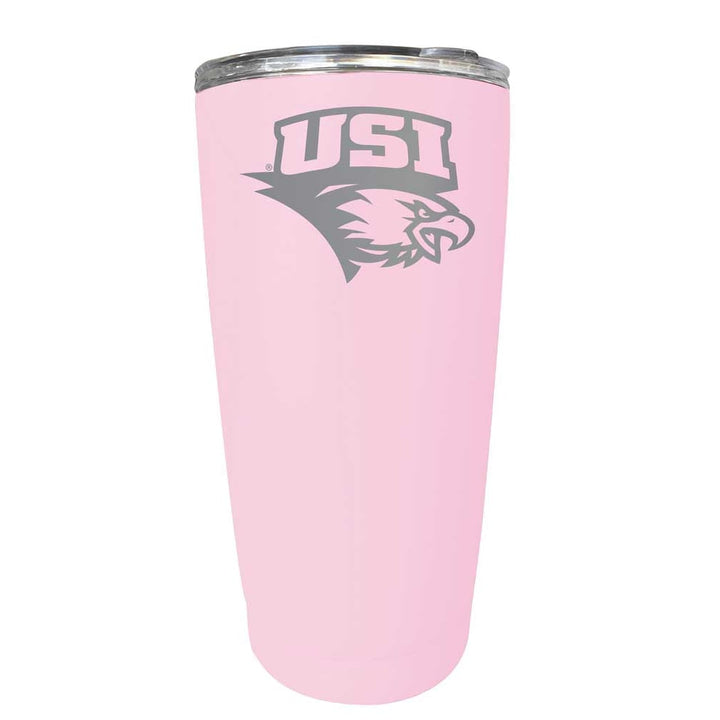 University of Southern Indiana Etched 16 oz Stainless Steel Tumbler (Gray) Image 2