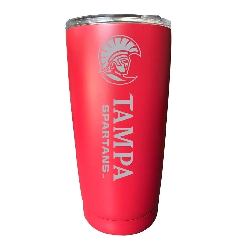 University of Tampa Spartans NCAA Laser-Engraved Tumbler - 16oz Stainless Steel Insulated Mug Choose Your Color Image 1