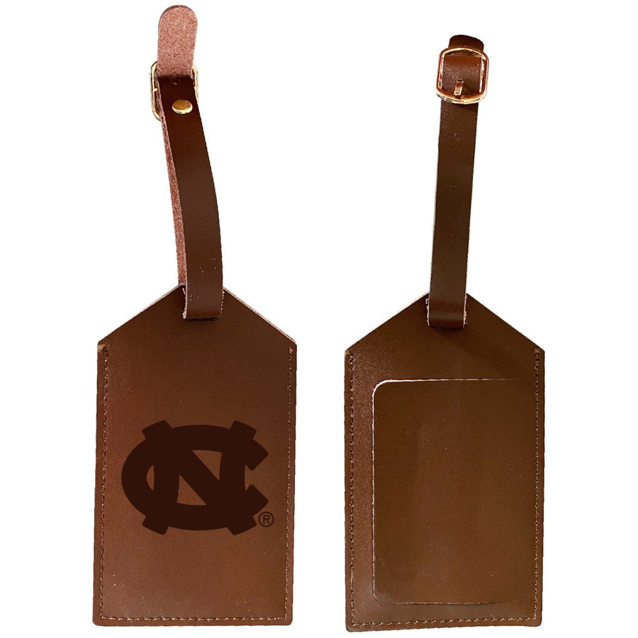 Elegant UNC Tar Heels NCAA Leather Luggage Tag with Engraved Logo Image 1