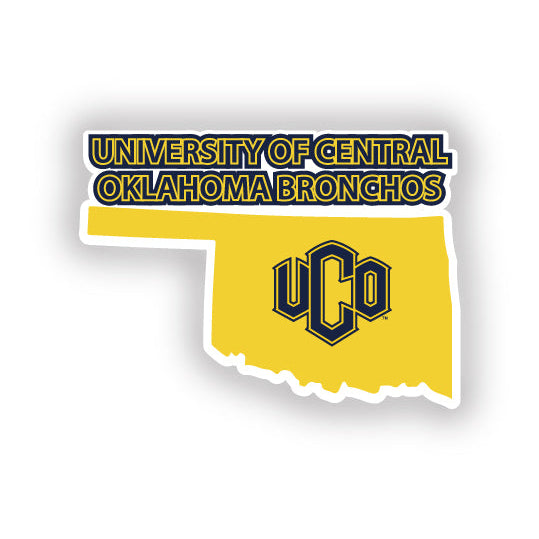 University of Central Oklahoma Bronchos 4-Inch State Shape NCAA Vinyl Decal Sticker for Fans Students and Alumni Image 1