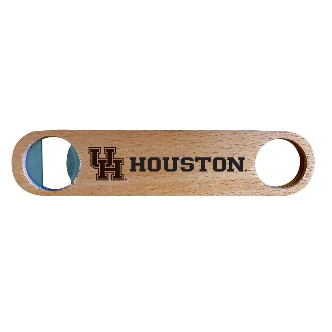 University of Houston NCAA Elegant Laser-Etched Wooden Bottle Opener - Collegiate Bar Accessory Image 1