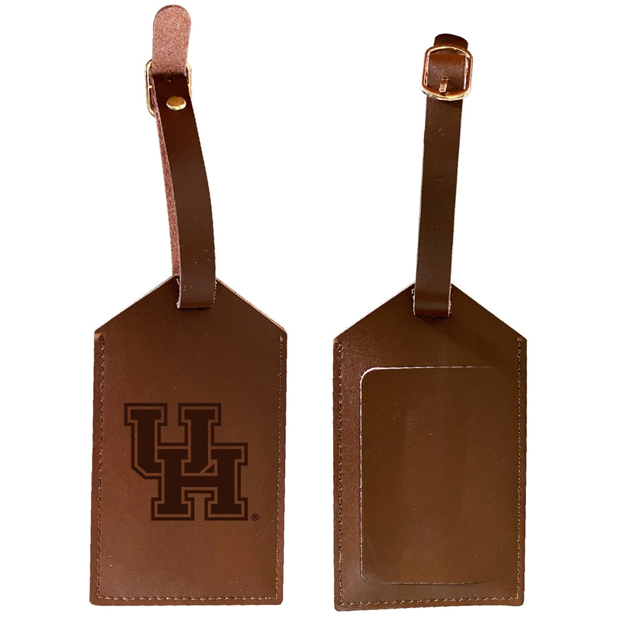 Elegant University of Houston NCAA Leather Luggage Tag with Engraved Logo Image 1