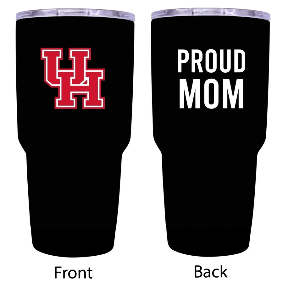 University of Houston Proud Mom 24 oz Insulated Stainless Steel Tumbler - Black Image 1