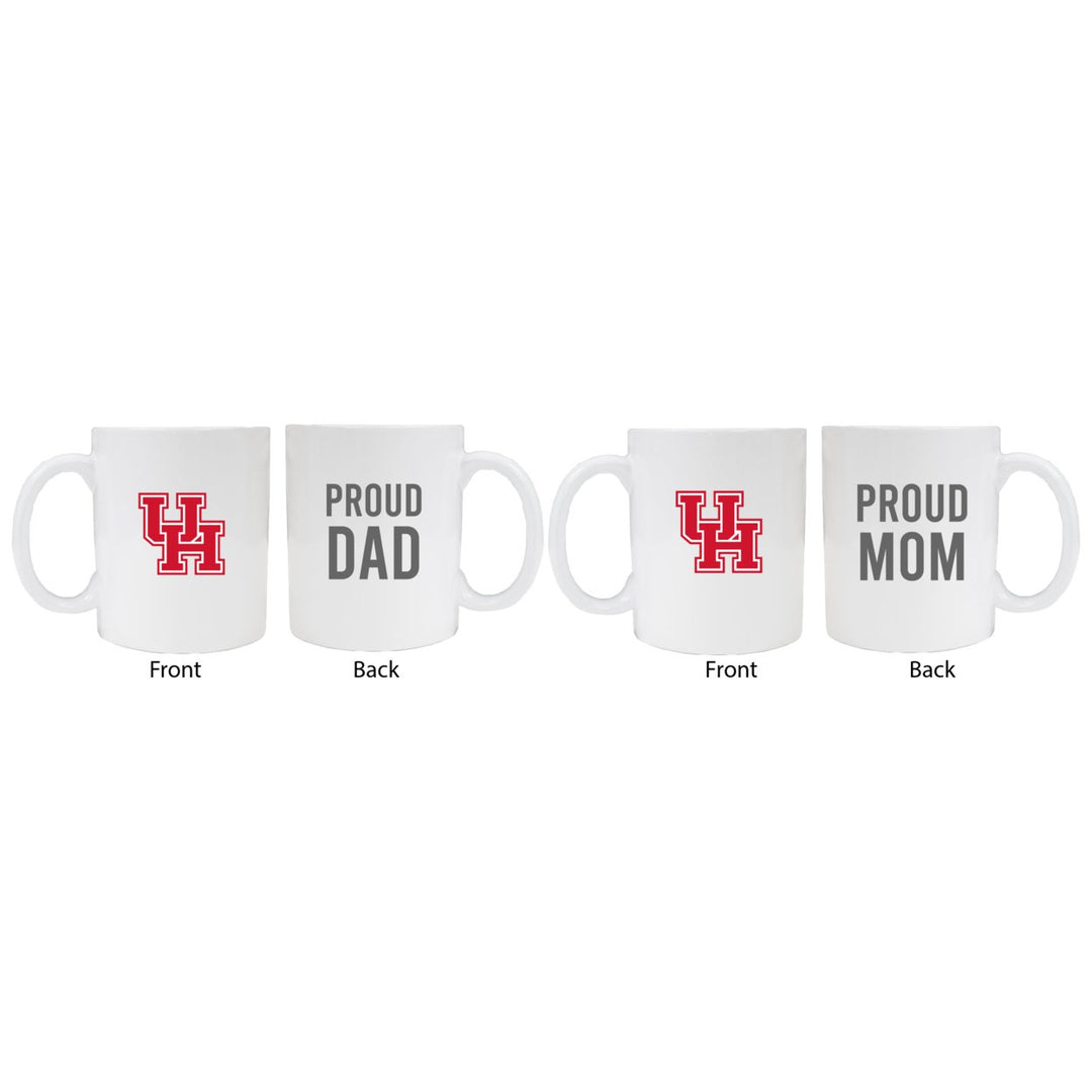 University of Houston Proud Mom And Dad White Ceramic Coffee Mug 2 pack (White) Image 1