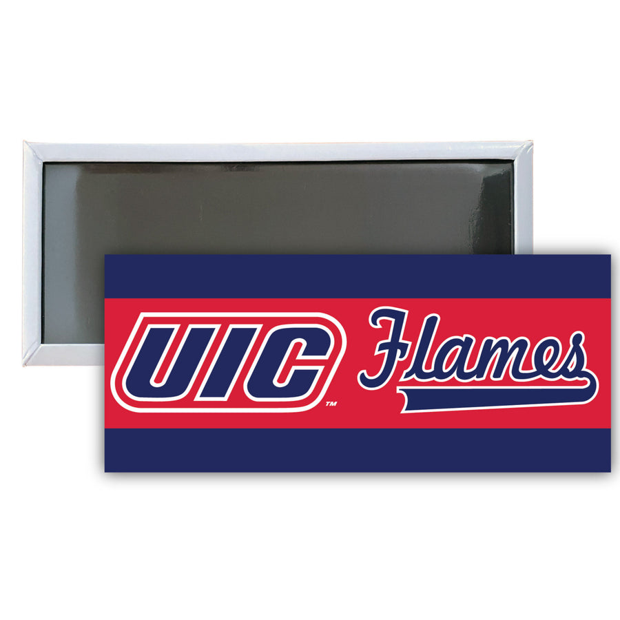 University of Illinois at Chicago 4.75 x 2-Inch NCAA Vibrant Collegiate Fridge Magnet - Multi-Surface Team Pride Image 1