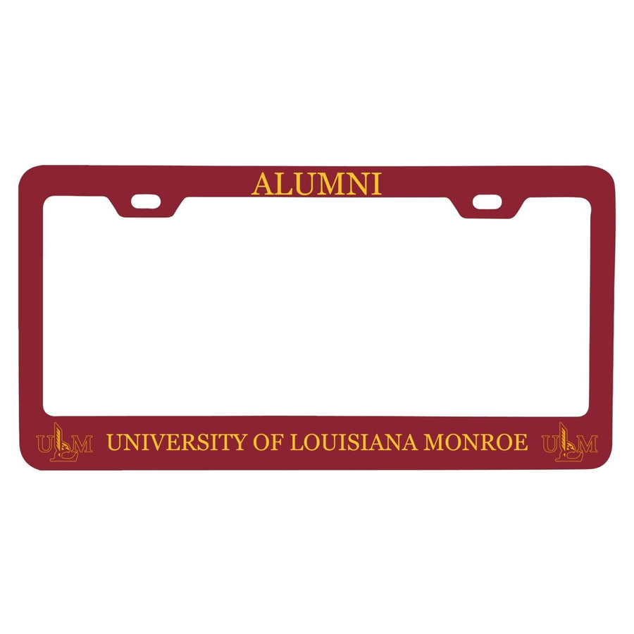 NCAA University of Louisiana Monroe Alumni License Plate Frame - Colorful Heavy Gauge Metal Officially Licensed Image 1