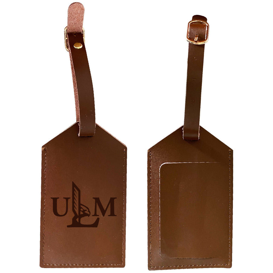 University of Louisiana Monroe Leather Luggage Tag Engraved Image 1