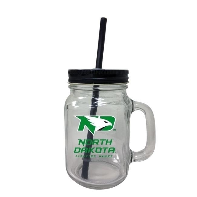 University of North Dakota Mason Jar Glass Image 1