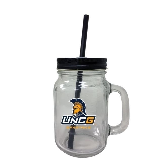 University of North Carolina at Greensboro Mason Jar Glass Image 1