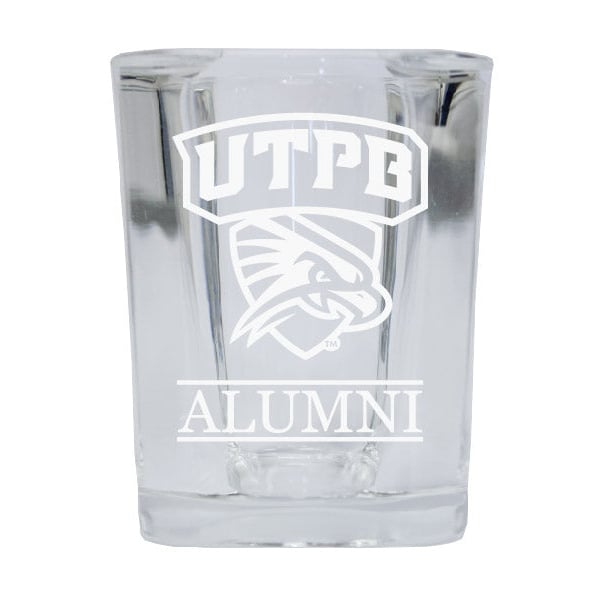 NCAA University of Texas of the Permian Basin Alumni 2oz Laser Etched Square Shot Glass Image 1