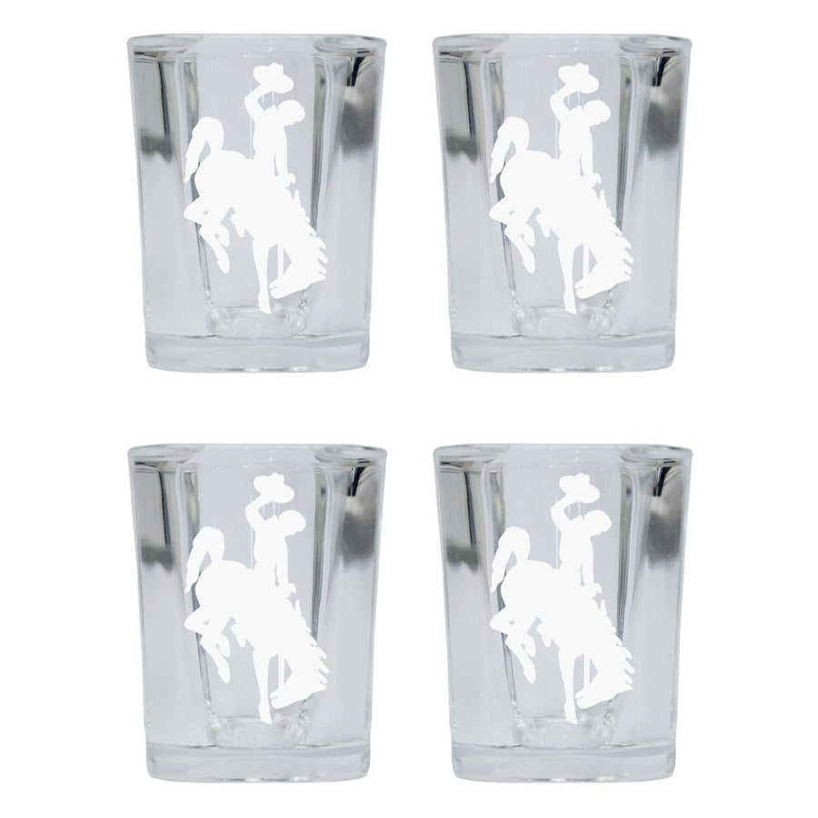 University of Wyoming NCAA Collectors Edition 2oz Square Shot Glass - Laser Etched Logo 4-Pack Image 1