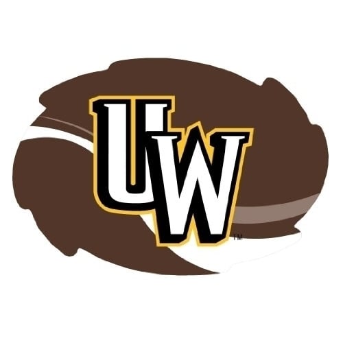 University of Wyoming Stripe Design Swirl Shape 5x6-Inch NCAA High-Definition Magnet - Versatile Metallic Surface Image 1