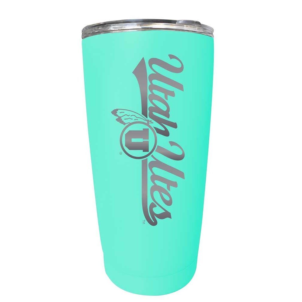 Utah Utes NCAA Laser-Engraved Tumbler - 16oz Stainless Steel Insulated Mug Choose Your Color Image 2